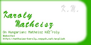 karoly matheisz business card